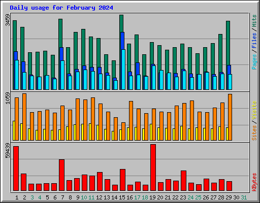 Daily usage for February 2024