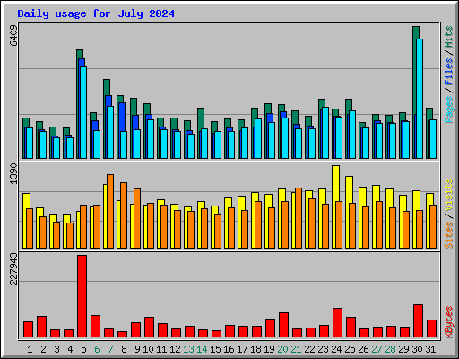 Daily usage for July 2024