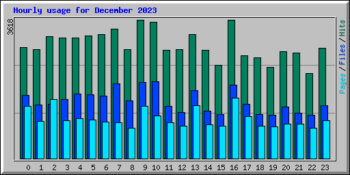 Hourly usage for December 2023