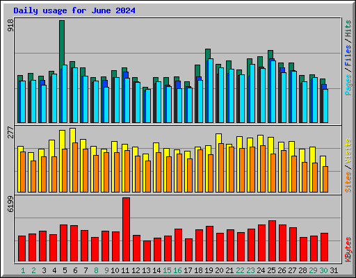 Daily usage for June 2024