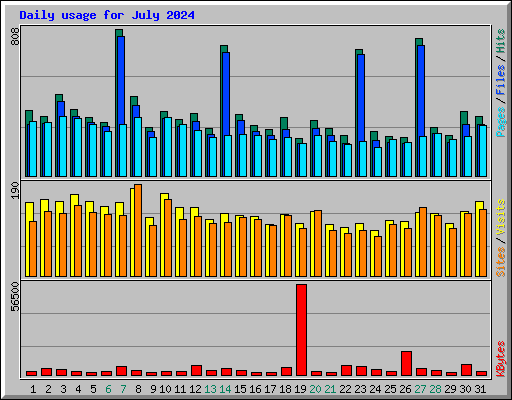 Daily usage for July 2024