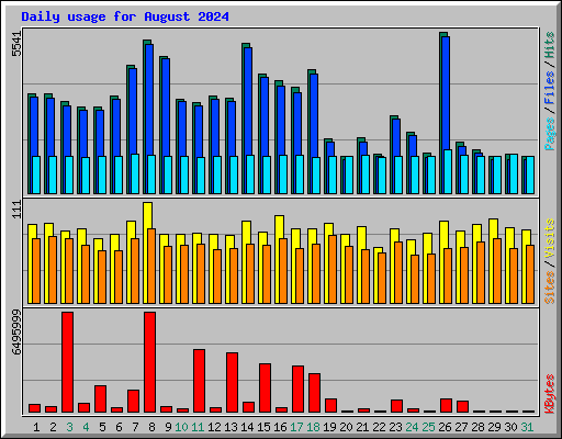 Daily usage for August 2024